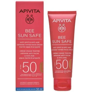 Apivita Bee Sun Safe Anti-spot & Anti-age Tinted Αντηλιακή Κρέμα Προσώπου SPF50 με Χρώμα Golden 50ml