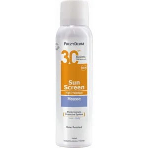 Frezyderm Sun Screen Mousse Αδιάβροχη Αντηλιακή Λοσιόν Προσώπου και Σώματος SPF30 150ml