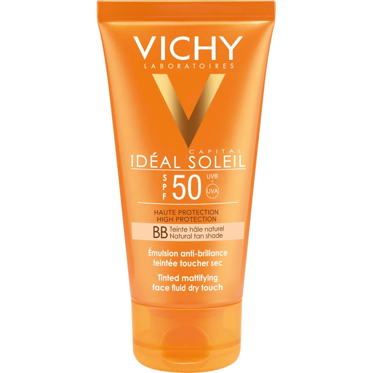 Vichy Ideal Soleil BB Tinted Dry Touch Fluid Mat Αδιάβροχη Αντηλιακή Κρέμα Προσώπου SPF50 με Χρώμα 50ml